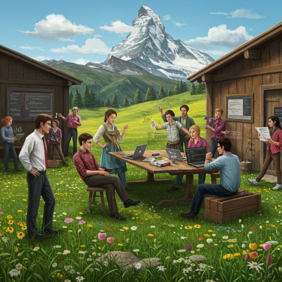 Open source workers at an allmend