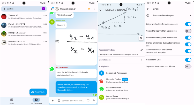 Screenshots zum Messenger