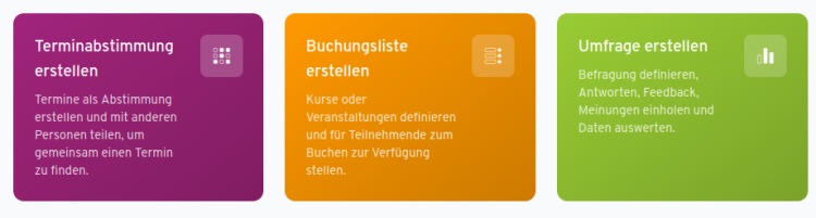 Screenshot DFN-Terminplaner Startseite