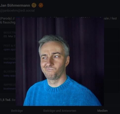 Jan Böhmermann auf Mastodon